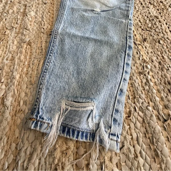 KanCan Light Blue Cropped Distressed Acid Wash Boyfriend Jeans - Picture 8 of 9